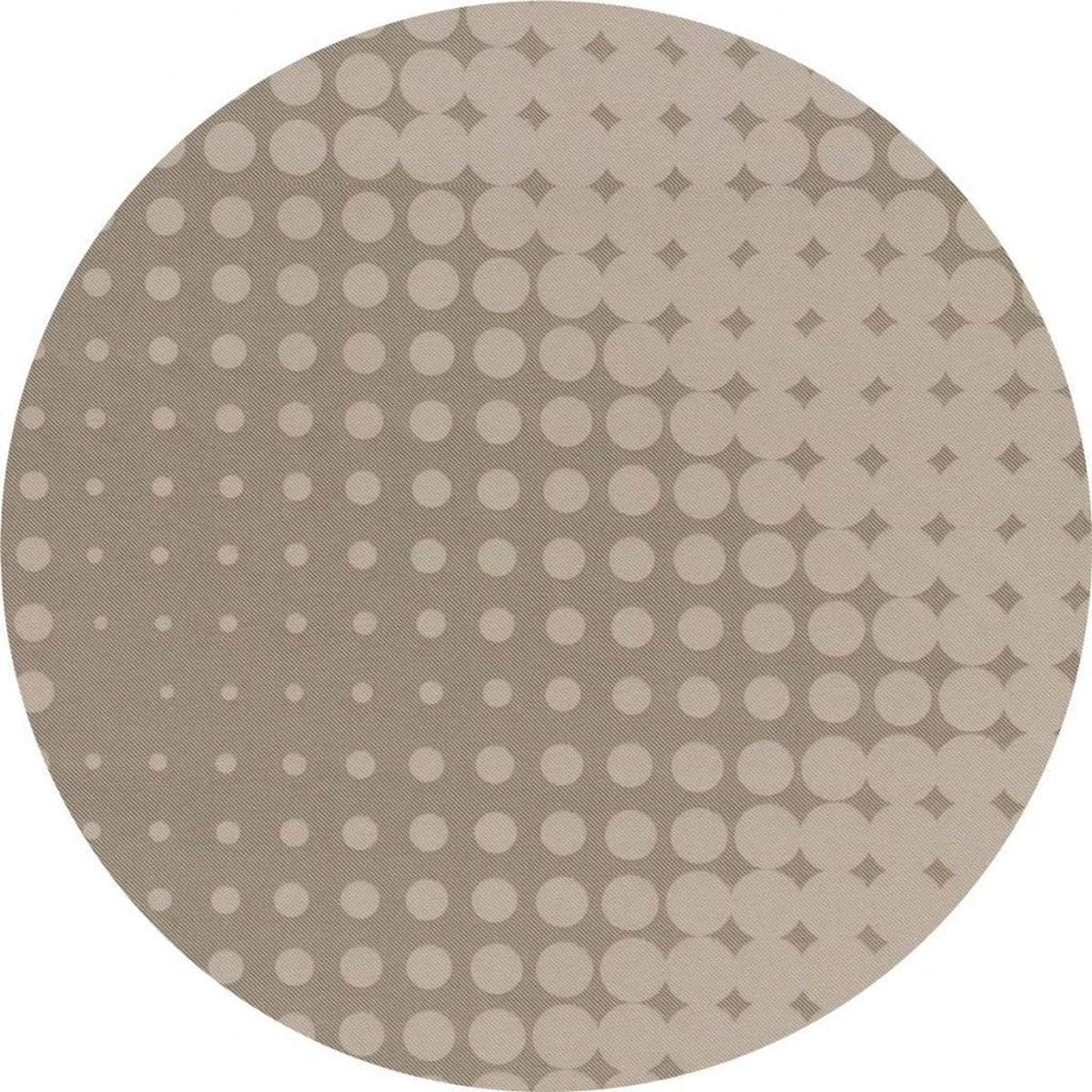 MixMamas Rond Tafelkleed Gecoat - Ø 140 cm - Hippe Stippen - Beige