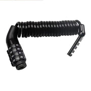 BikerVibes - zwart draagbaar helmslot -  4 cijferslot met telescopische kabel met staaldraad tot 1.5 Meter