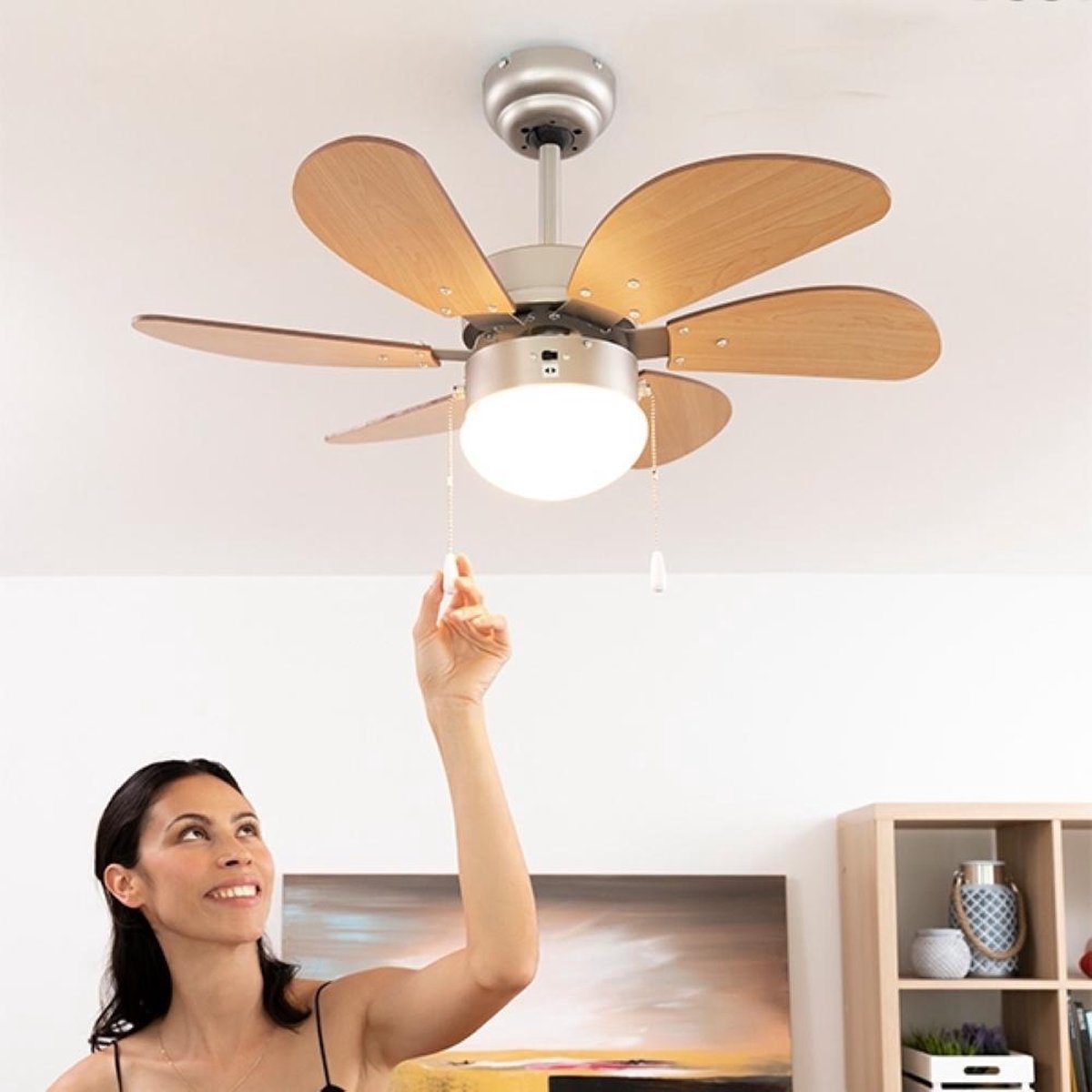 Innovagoods Plafondventilator met licht - Ø 75 CM 55W