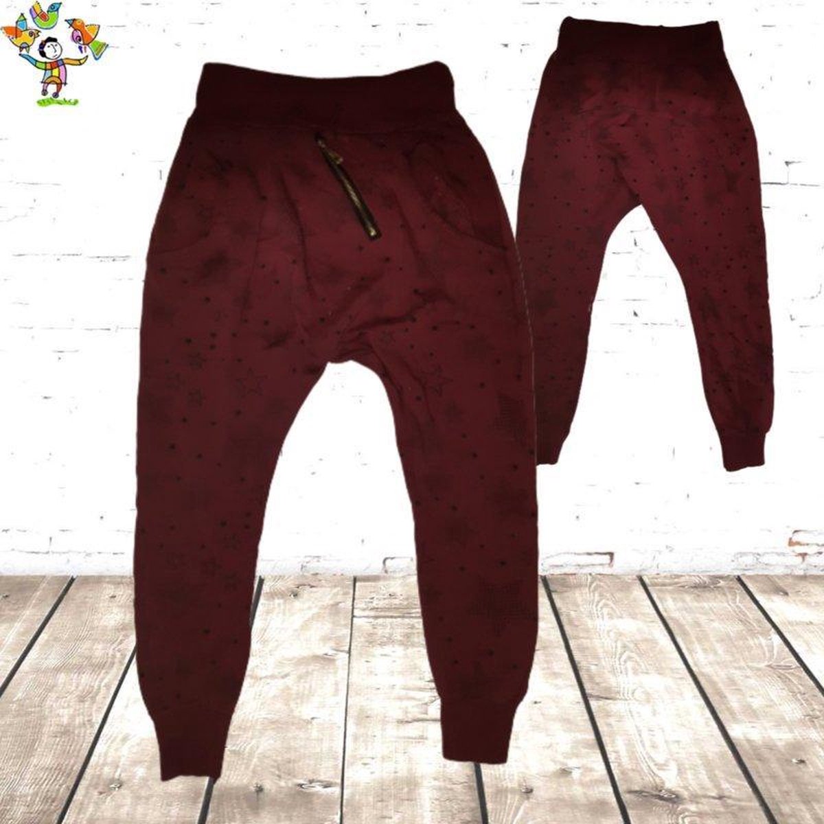 S&C Baggy sweatpant ster rood 8 - 122/128