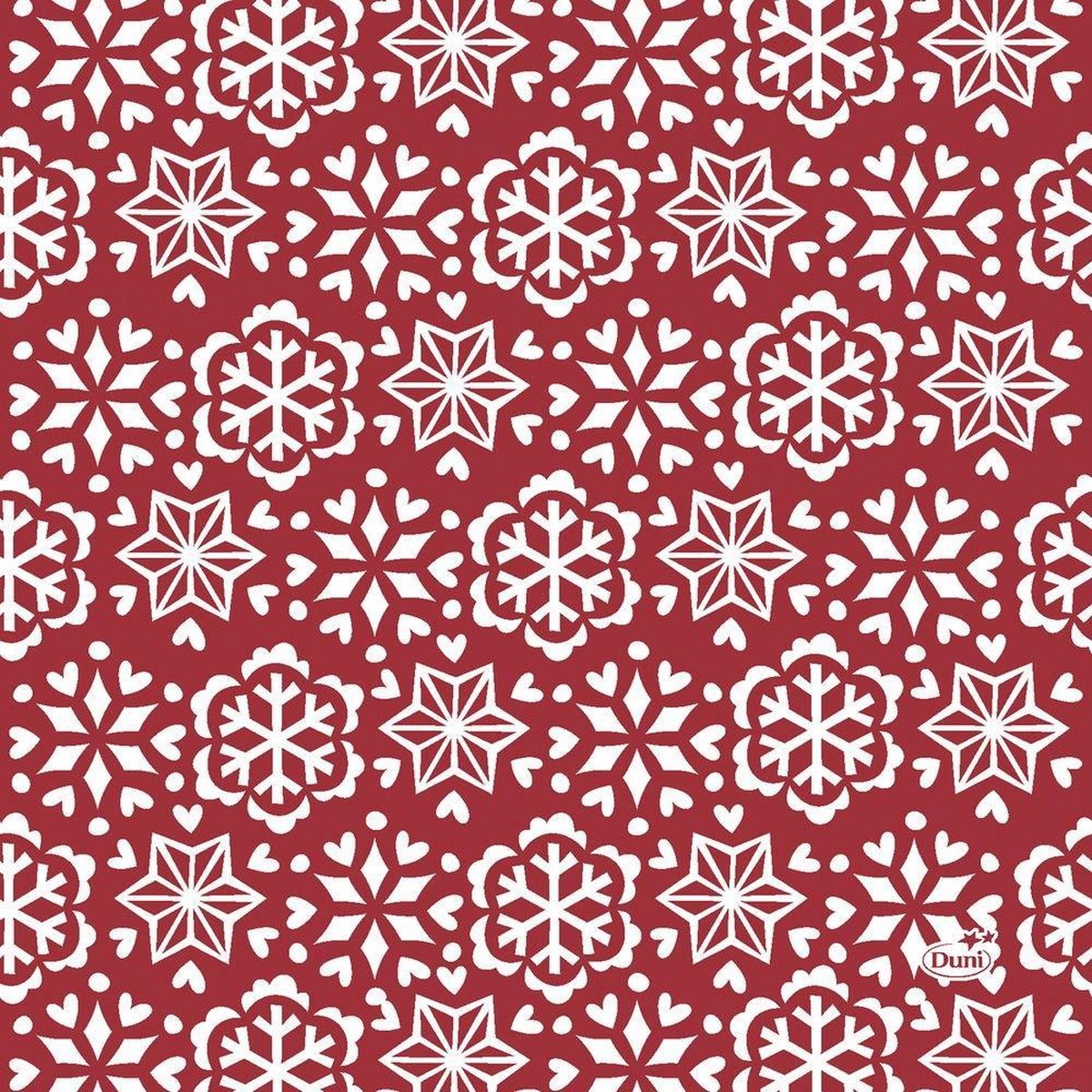 Duni Servetten Scandi 3-laags 33 X 33 Cm Papier Rood 20 Stuks