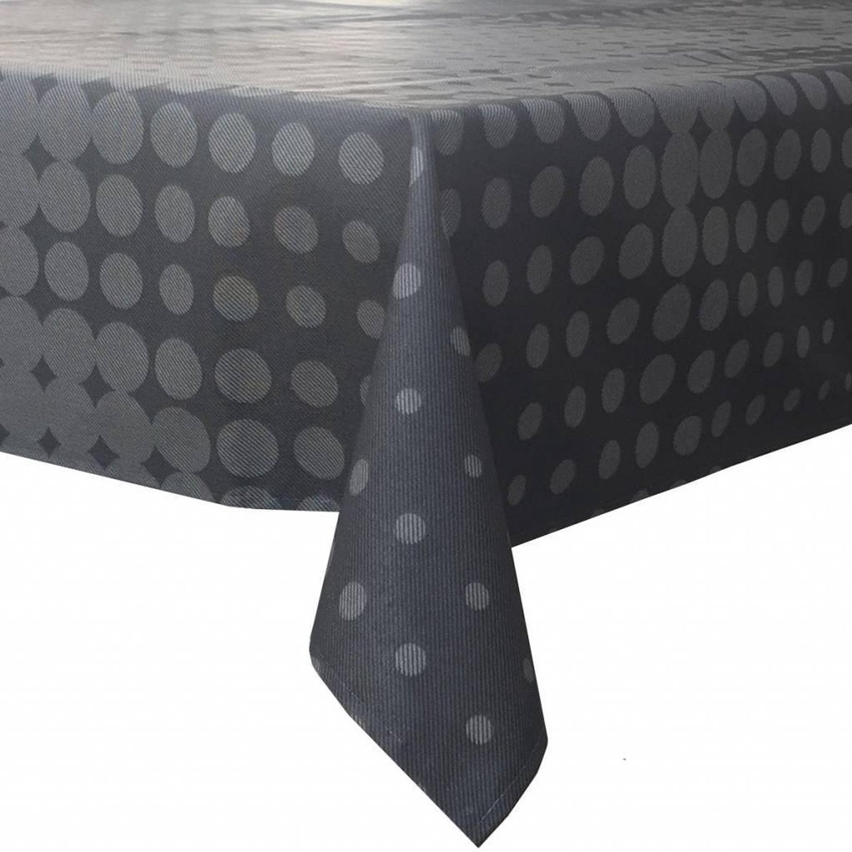 MixMamas Tafelkleed Gecoat Hippe Stippen- 140 x 300 cm- Zwart