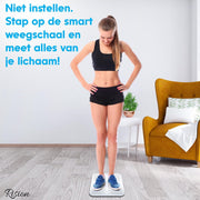 Weegschaal – Smart Personenweegschaal – Slimme Weegschaal Met App – BMI – Vetpercentage - Multifunctioneel - Wit