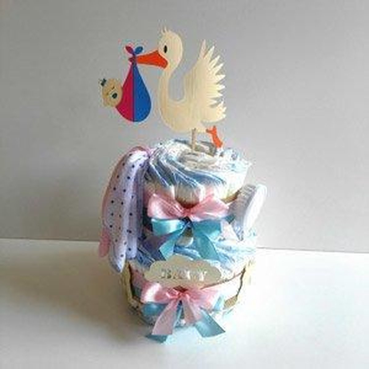 Luiertaart Ooievaar Baby Jongen & Meisje | Kraamcadeau | Kraampakket | Baby Cadeau