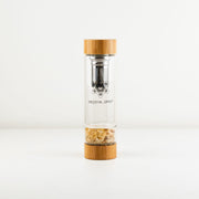 Crystal Spirit - Waterfles met kristal - (NL 2dgn levertijd) – Citrine - kleine edelsteen - trommel edelsteen - Citrien - 550ml - edelsteenwater - bamboe