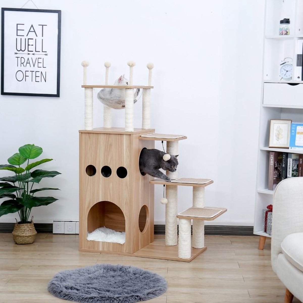 TBG Huisdier Krabpaal Condo Huis Scratcher Krabpaal Klimboom Speelgoed voor Kat Kitten Beschermende Meubels AMT0062BG