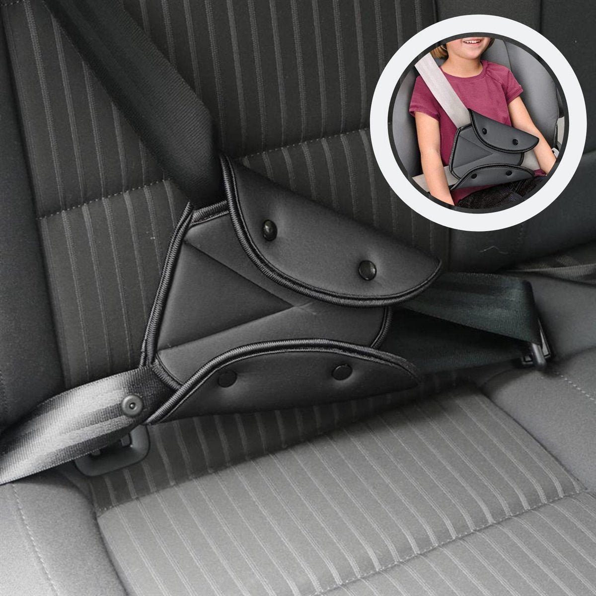 Auto Gordel Beschermer - Gordelhoes - Kind Nek Bescherming - 1 stuk - Zwart