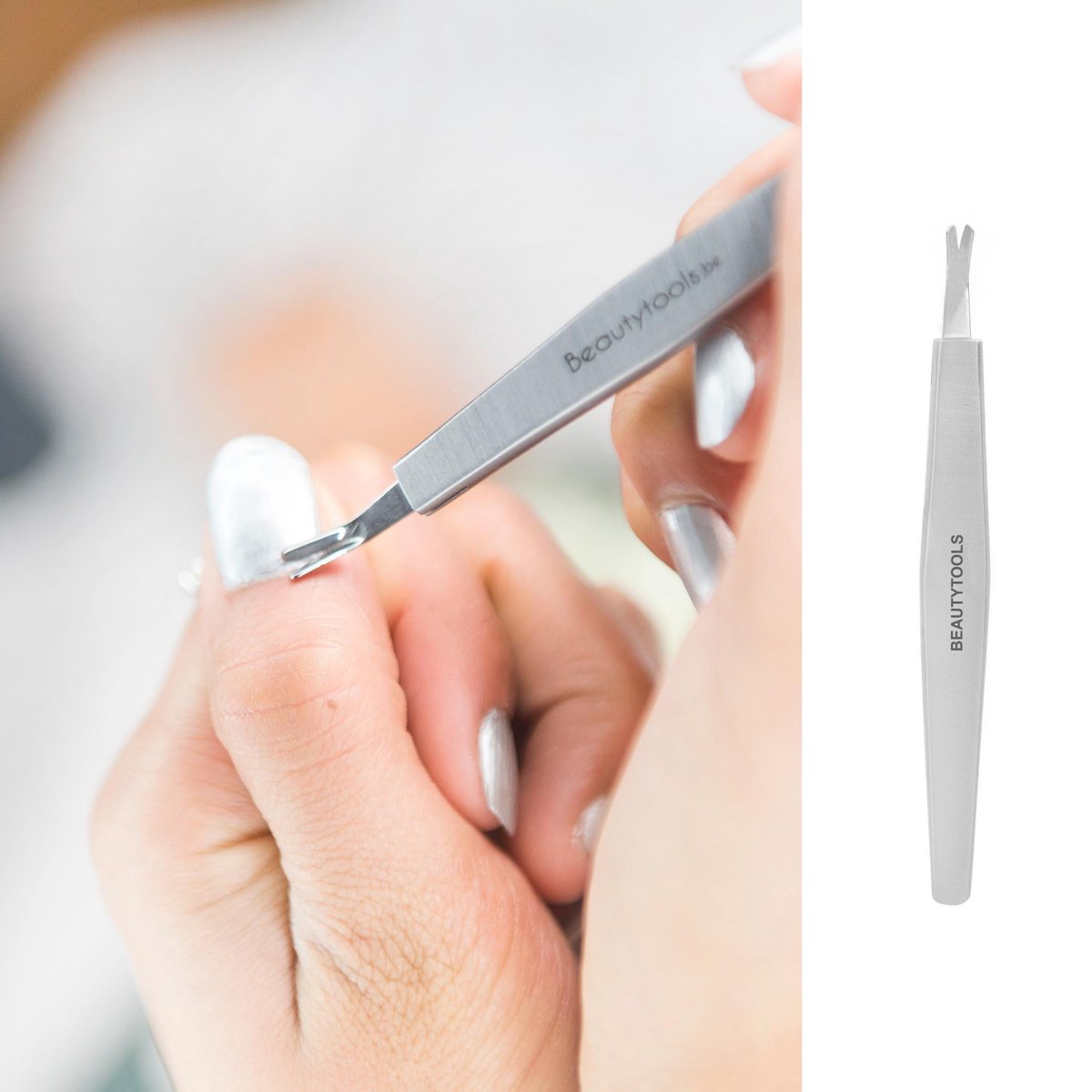 BeautyTools POCKET-SIZE Manicure Nagelriem Verwijderaar / Mesje Voor Het Weghalen van Cuticles - Nagelriem Snijder - Platte Handgreep (CT-0461) INOX