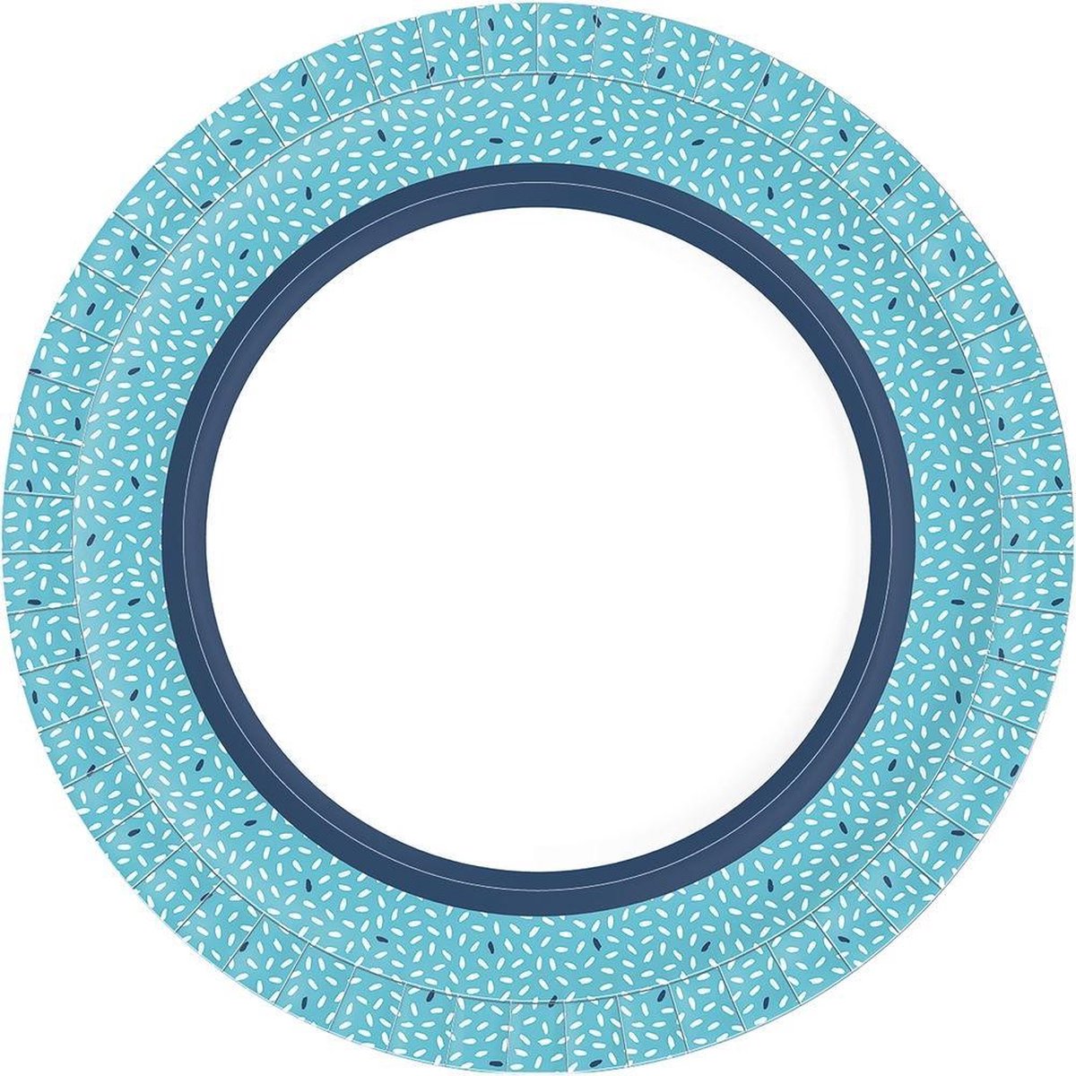 Duni Feestborden Rice 22 Cm Blauw/wit 10 Stuks