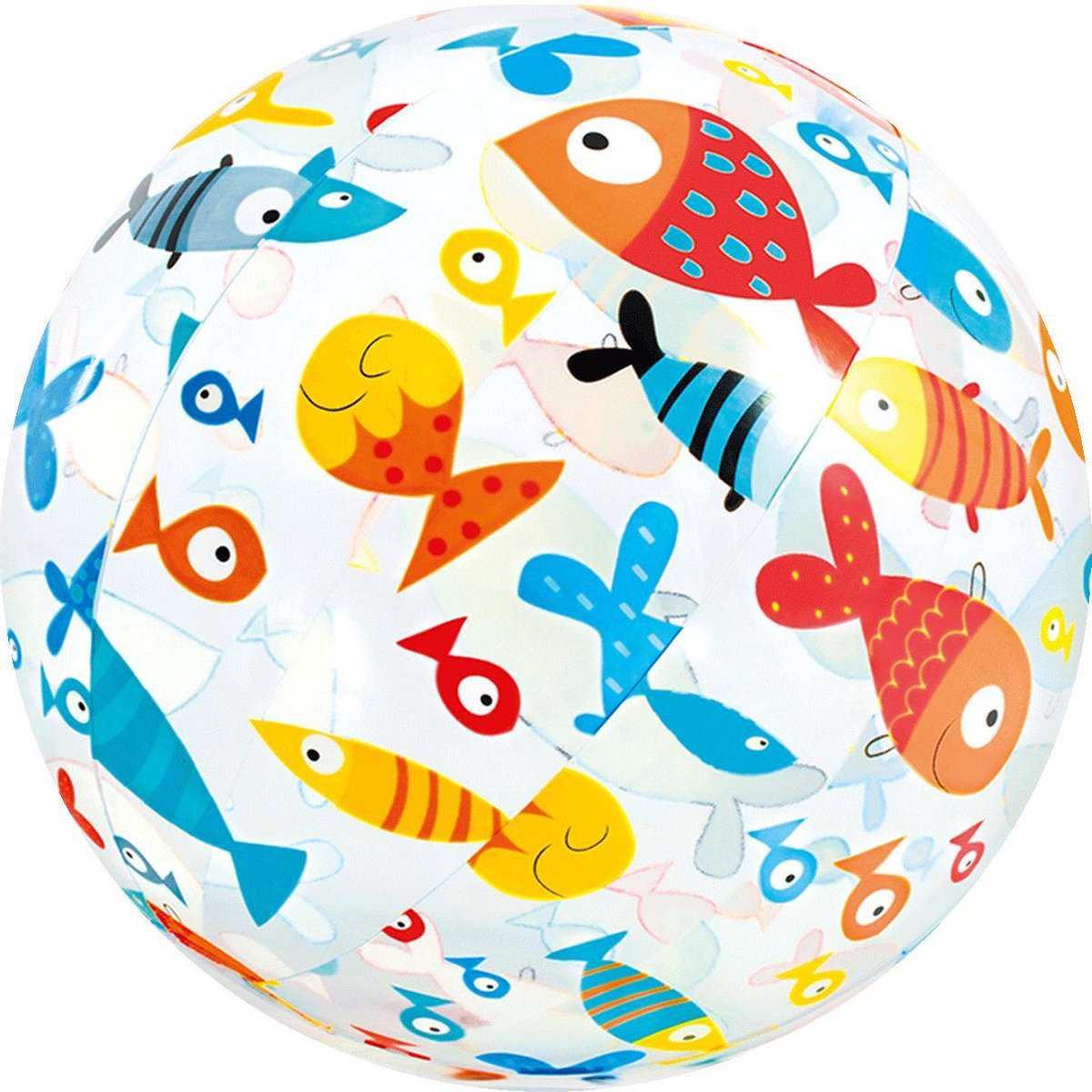 Strandbal met print 51 cm - Vissen