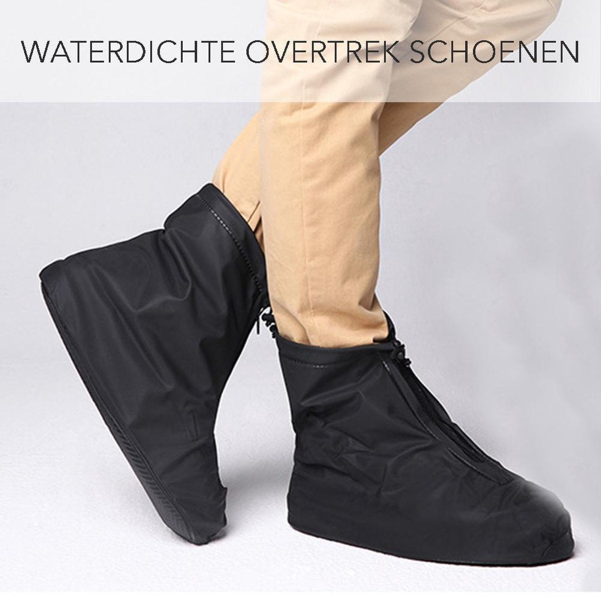 Unisex Regen Overtrek Schoen- Zwart - Maat 37-38