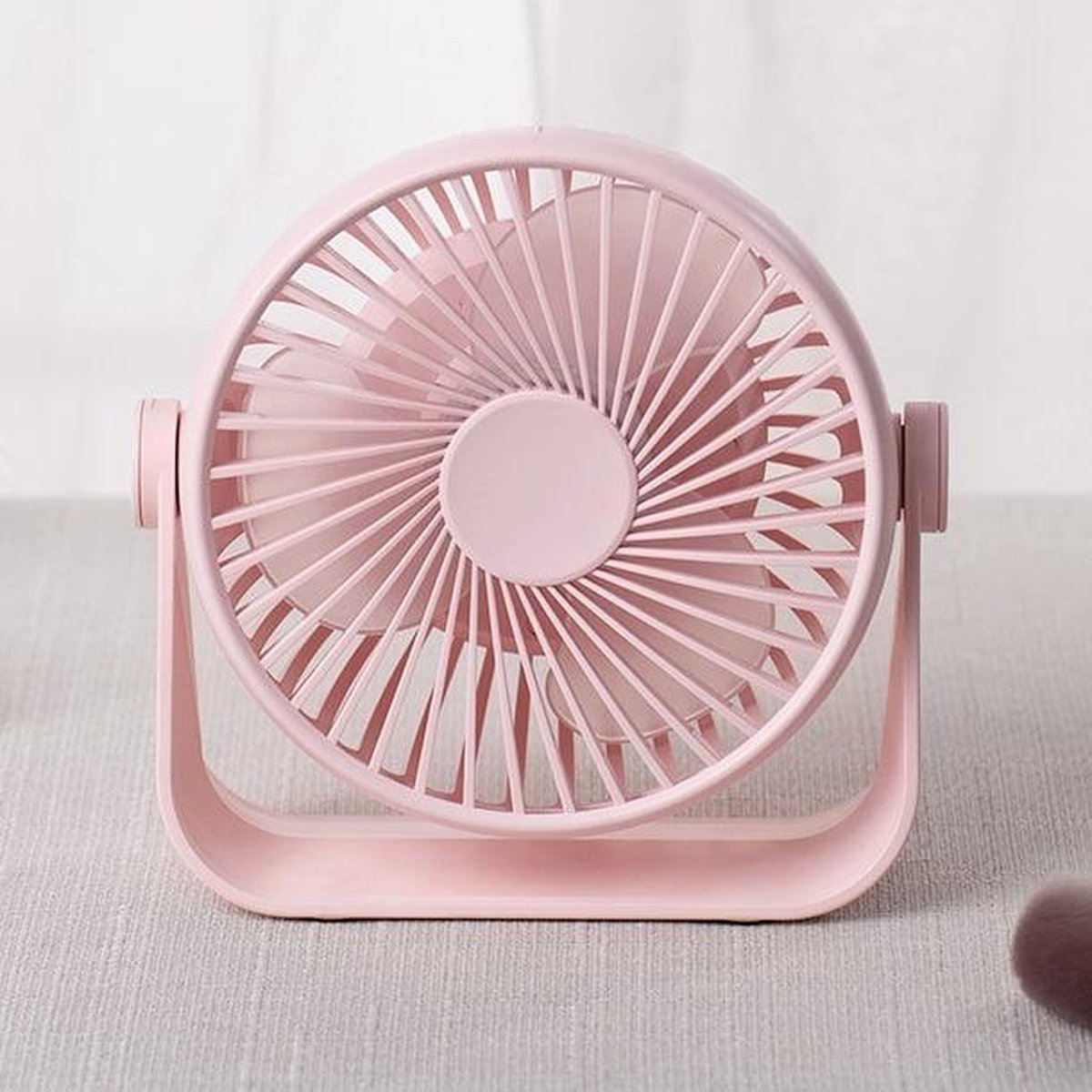 D605 Vier niveaus windsnelheid verstelbare draagbare desktopventilator (roze)