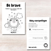 Babyshower Invulkaarten Monochrome Lion 10 stuks - Babyvoorspellingen - Babyshower Spelletje