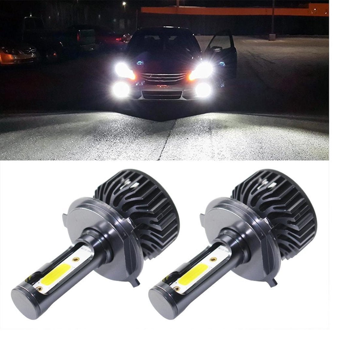 EV8 2 STKS H4 / HB2 / 9003 36 W 3000LM 6500K DOB LED Koplamp Lampen Grootlicht Conversie Kit DC 9-32V (Xenon Wit)