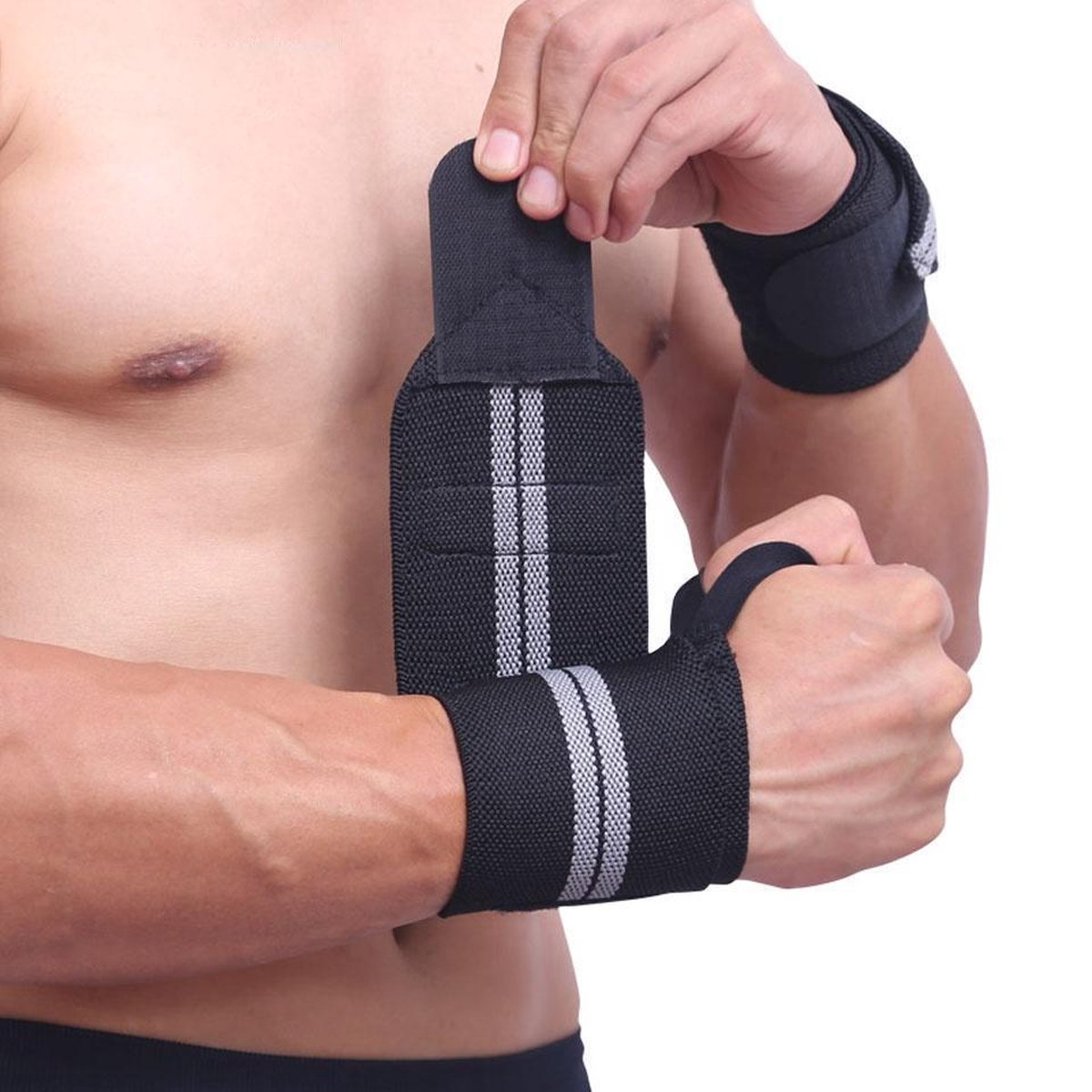 Boersport | Pols Wrist Wraps & Straps | Krachttraining | 2 X | Grijs