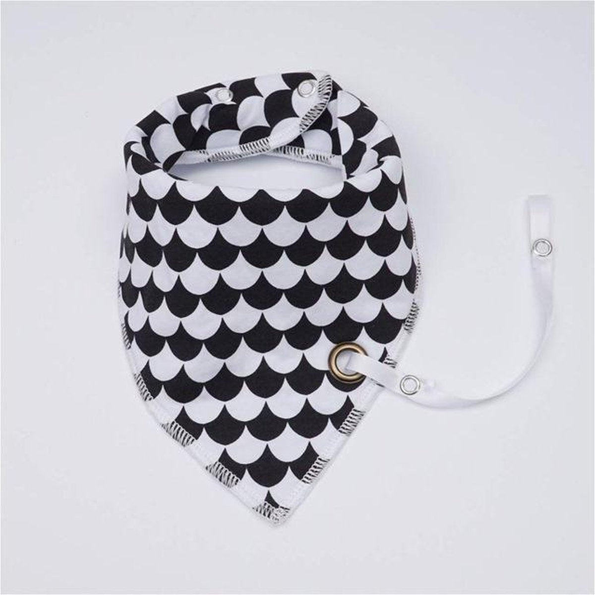 JillyBee - Slab - Slabbetje - Slabber - Bandana - Speenkoord - Speen - Zwart - Wit