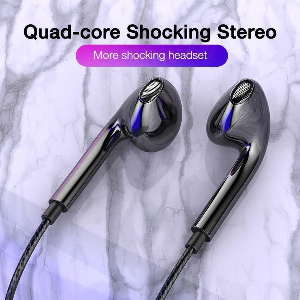 Earbuds - Oortjes - Oortelefoon - Diepe Bas - Met Microfoon - Zwart