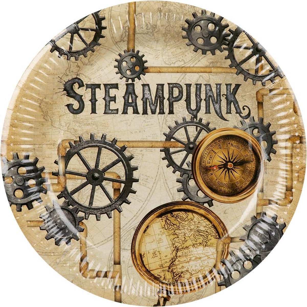 Boland Bordjes Steampunk 23 Cm Papier Bruin 6 Stuks