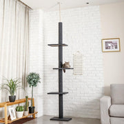 Baymate H228cm Huisdier Krabpaal Speelgoed Condo Kat Klimmen Toren multi-layer Met Hangmat Kat Huis Meubels Krassen Massief houten Post voor Kat AMT0038BKL
