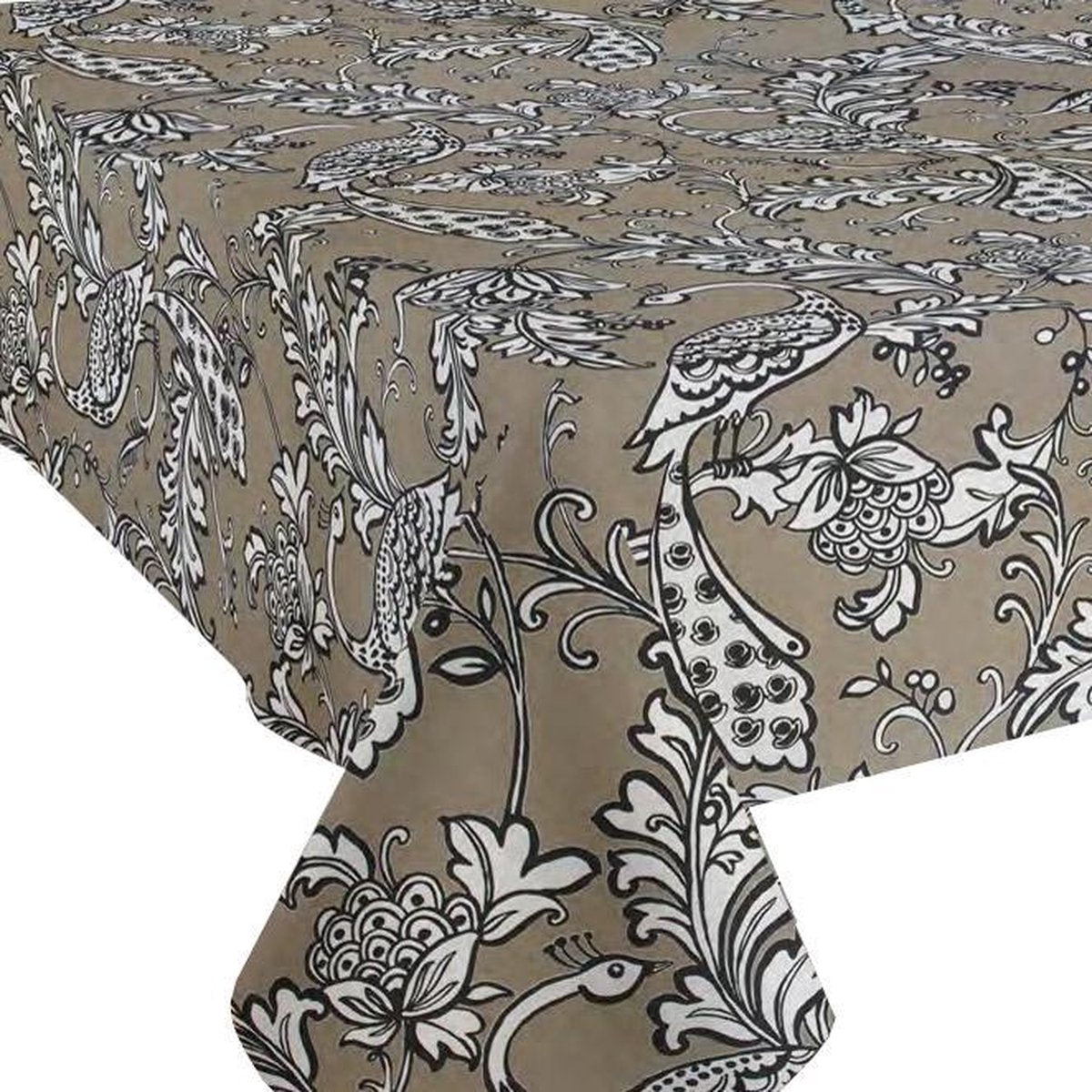 MixMamas Tafelkleed Gecoat Pauwen - 140 x 250 cm