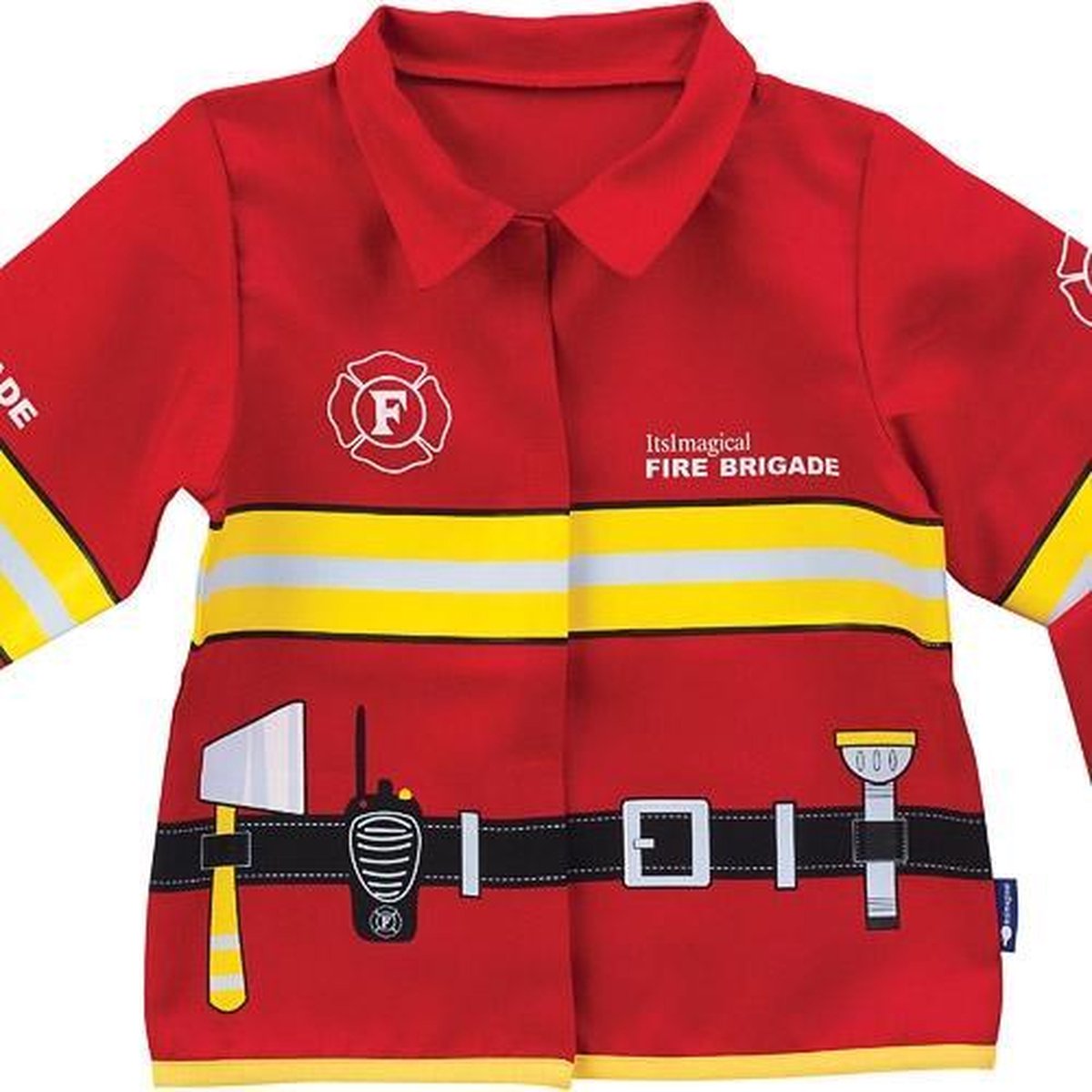 Brandweerjas met Lange Mouw - Imaginarium - Verkleedkleding Brandweer - 3-6 Jaar