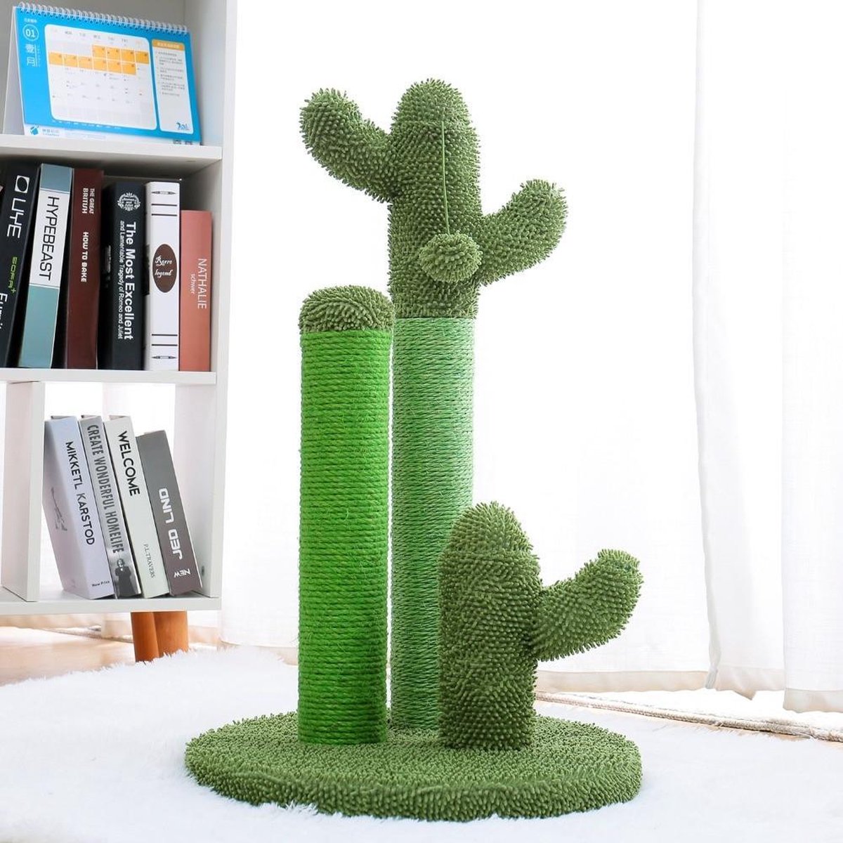 Baymate Leuke Cactus Huisdier Krabpaal Speelgoed met Bal Krabpalen voor Katten Kitten Klimmen Boom Kat Speelgoed Beschermen Meubels AMT0066GN L