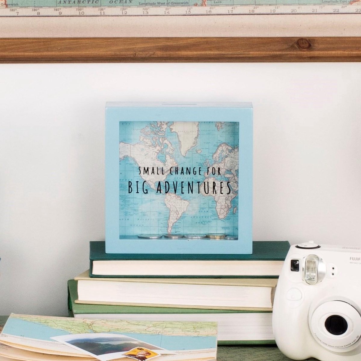 Wereldkaart spaarpot big adventures - Sass & Belle