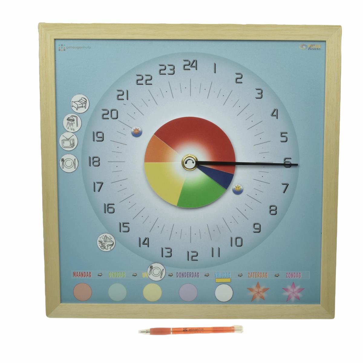 24 uurs klok met variabele dagindeling 1x24 uur