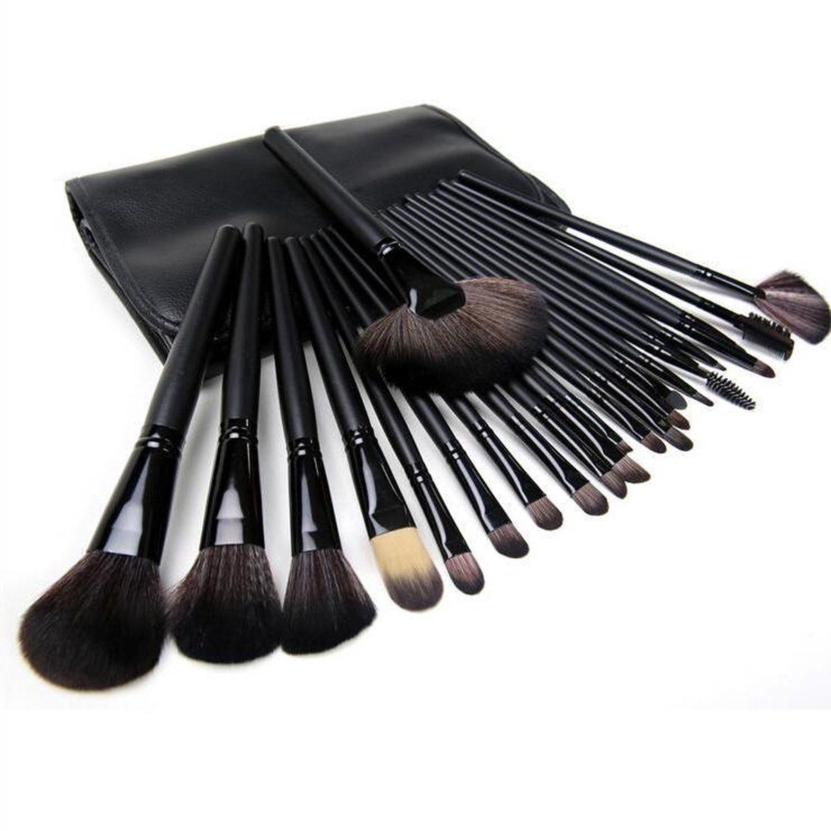 Femuniq Professionele Make-up Kwasten - Kwastenset - Zwart - 24 stuks