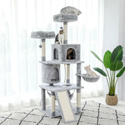 TBG Snelle Levering Huisdier Krabpaal Toren Condo Hout Krabpaal met Krabpaal voor Katten Klimmen Boom Speelgoed Beschermen Meubels Nest AMT0072GY