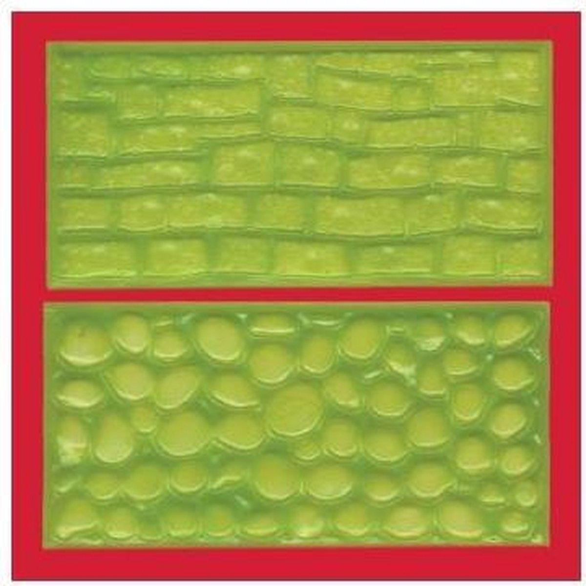 Set van 2 stempelmatjes / impression mats - kinderkopjes / stenen muur - FMM