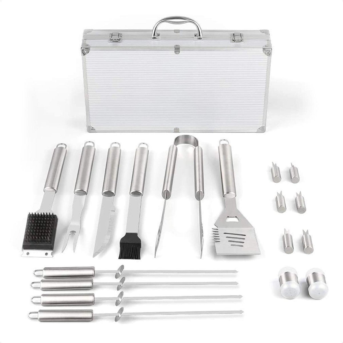 BBQ Set - 18-delige Barbecue Toolbox - Luxe Barbecuegereedschapset + Koffer