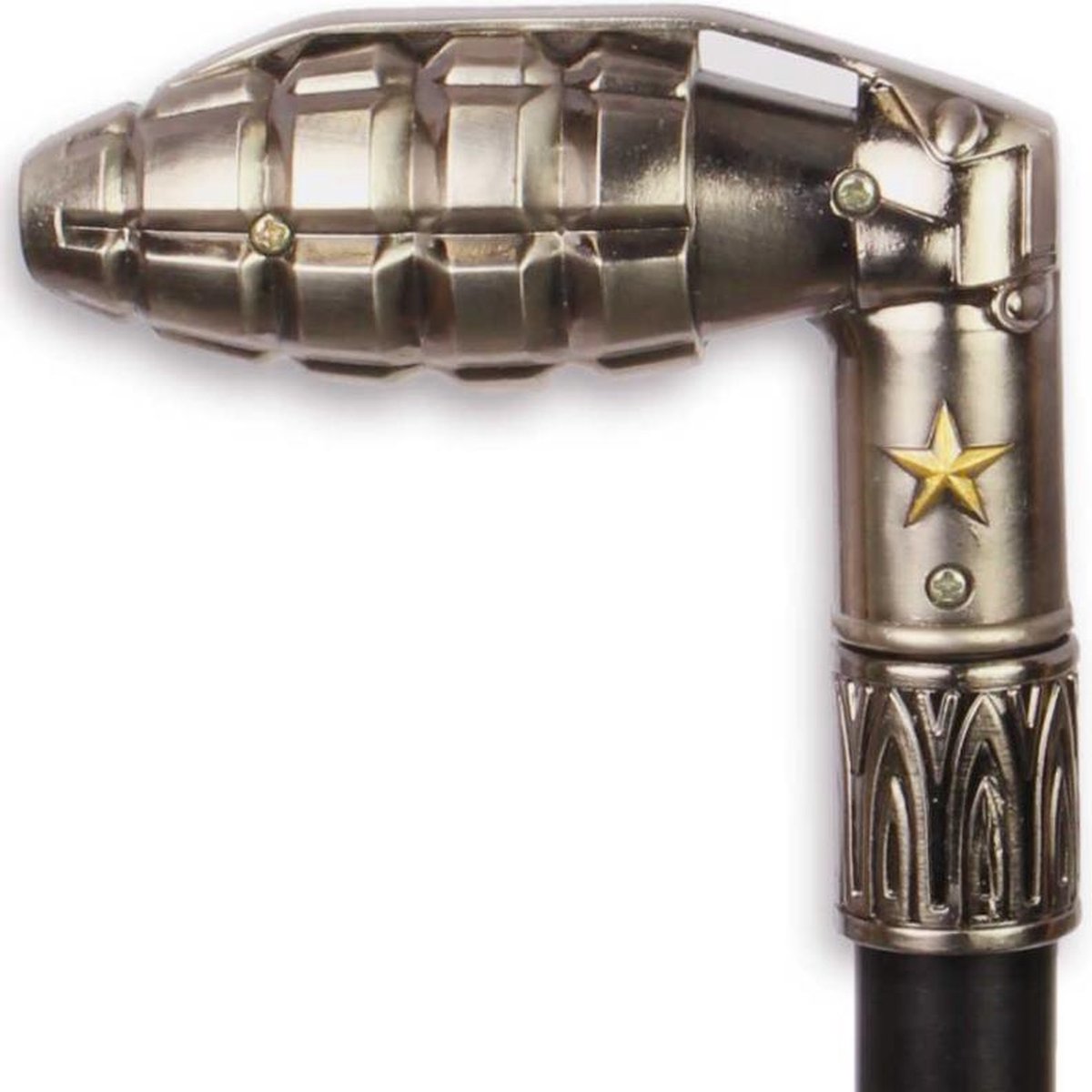 Wandelstok - handgranaat - aluminium met ijzer