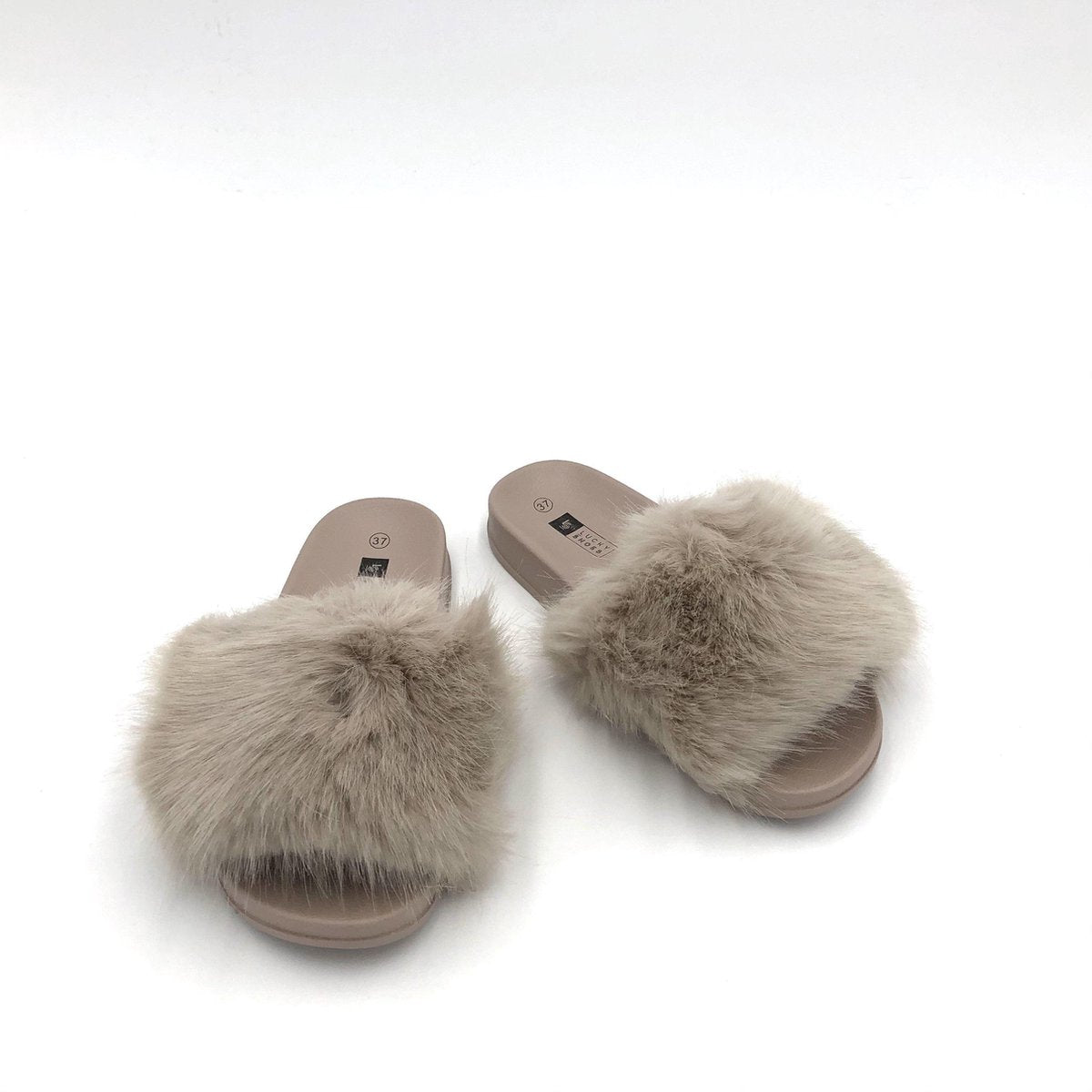 FLIP FLUFFY KAKI - Maat 37 - Slipper - Kaki