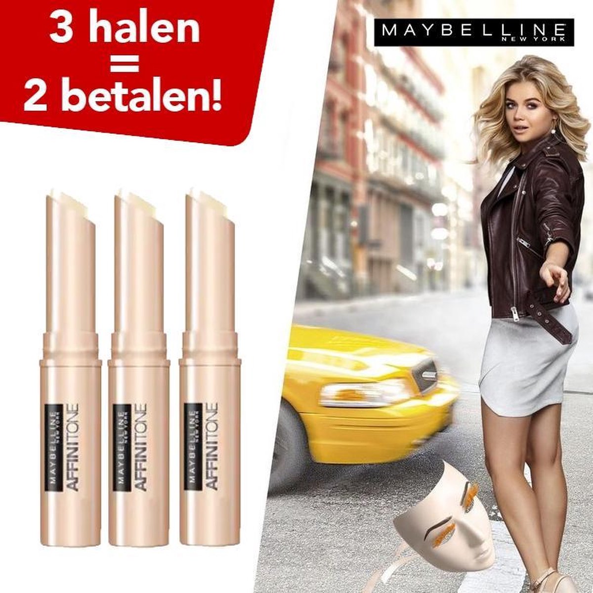 Maybelline Affinitone Concealer - 03 Nude - 3 Halen is 2 Betalen!