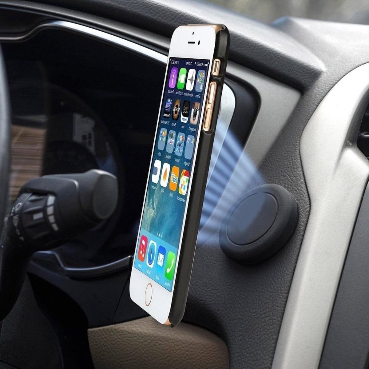 Mobigear Magneet Dashboard Telefoonhouder Auto Universeel - Zwart