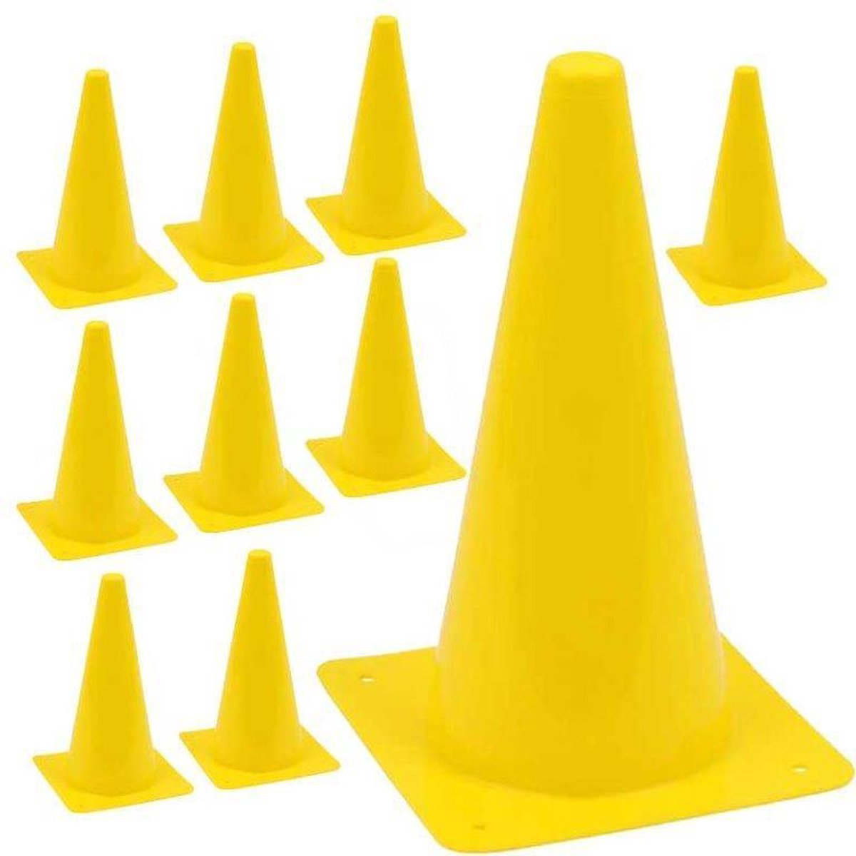 eSam® - behendigheidskegels - Trainingspionnen - Kegels - Pionnen - Pylonen - 30 cm hoog - set van 10 stuk tapsvormig - Geel