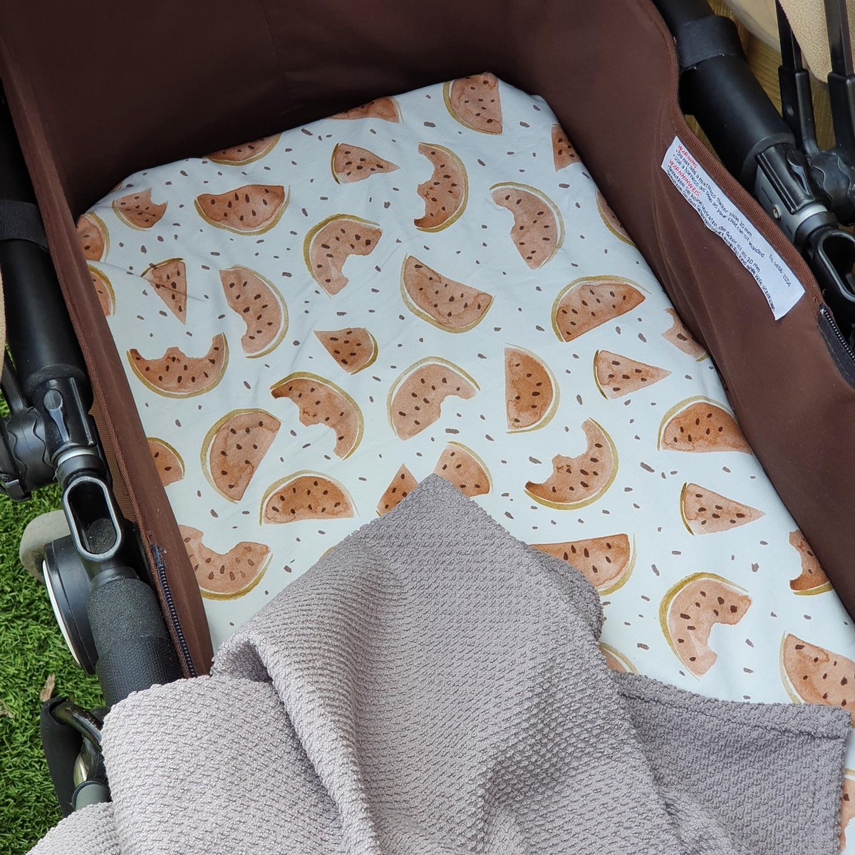 RiFresh - deken baby - zomerdeken - wandelwagen - grijs - licht taupe - katoen 60x80 - kinderwagen