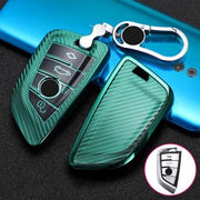 Voor BMW Blade 4-knops A-versie Auto TPU Sleutel Beschermhoes Sleutelhoes met sleutelring (groen)