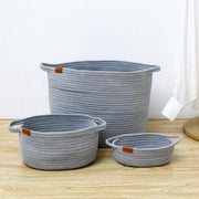 Handgeweven Wasmand of Opberger voor binnenhuis - 20X7cm - Gray