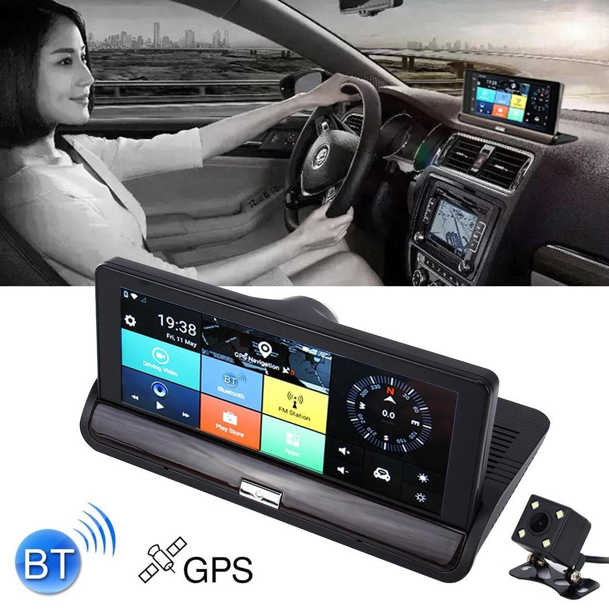 7 inch auto DVR achteruitkijkspiegel Dual Camera WiFi GPS Driving Video Recorder Bluetooth Handsfree Car Dash Cam