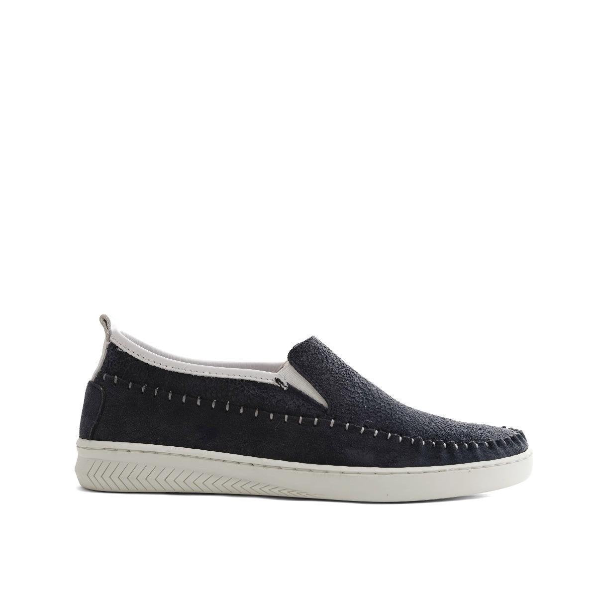 NoGRZ P.Blom - Leren dames slip-on sneakers - Donkerblauw - Maat 37