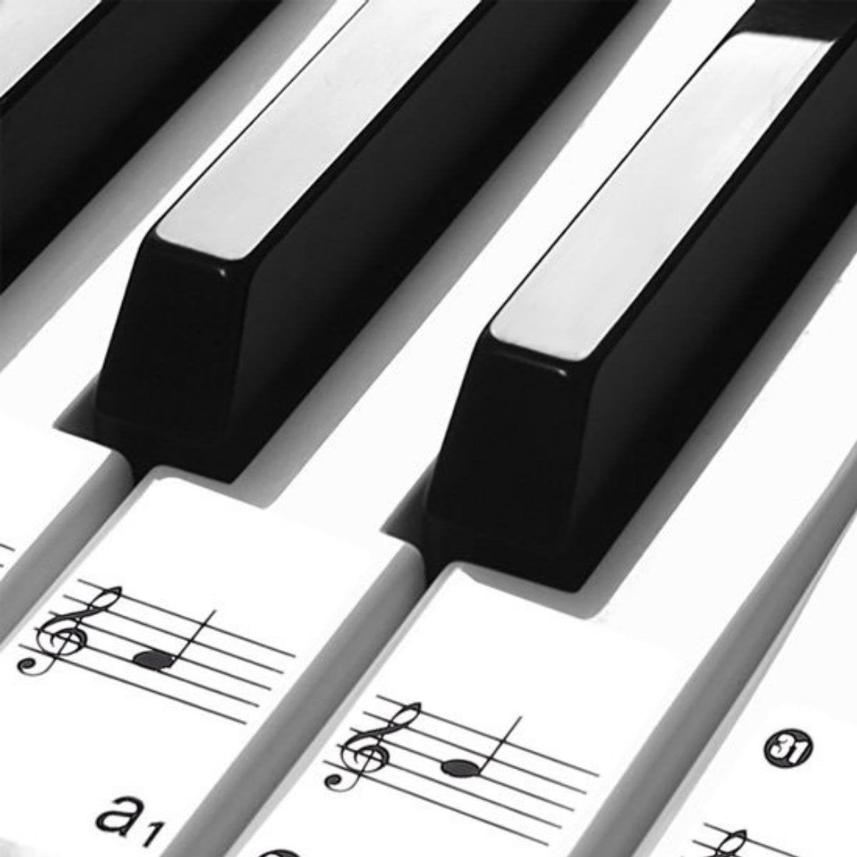 Pianostickers - piano - stickers - Keyboard - Leer noten lezen - Piano leren spelen - Verwijderbaar - Transparant - Voor 49