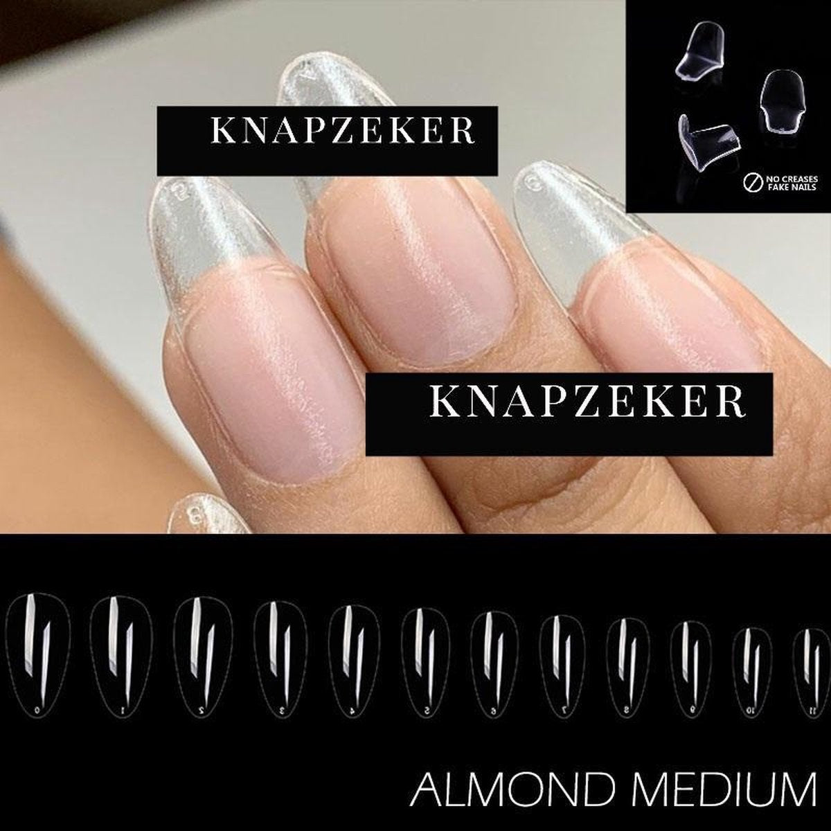 Gel Soft Flex Nepnagels Met Lijm Brush glue on plaknagels almond  shape nagels  press on nails 100% soak-off - Fake nails- Nageltips Full Cover  240 Stuks Transparant / Clear Tips van hoge kwaliteit + nagelvijl+ nagellijm