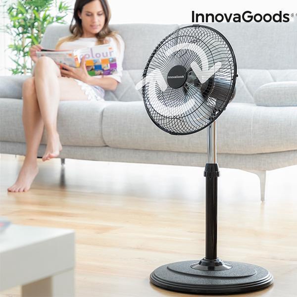 Innovagoods Oscillerende Ventilator - 360 graden draaibaar - Zwart