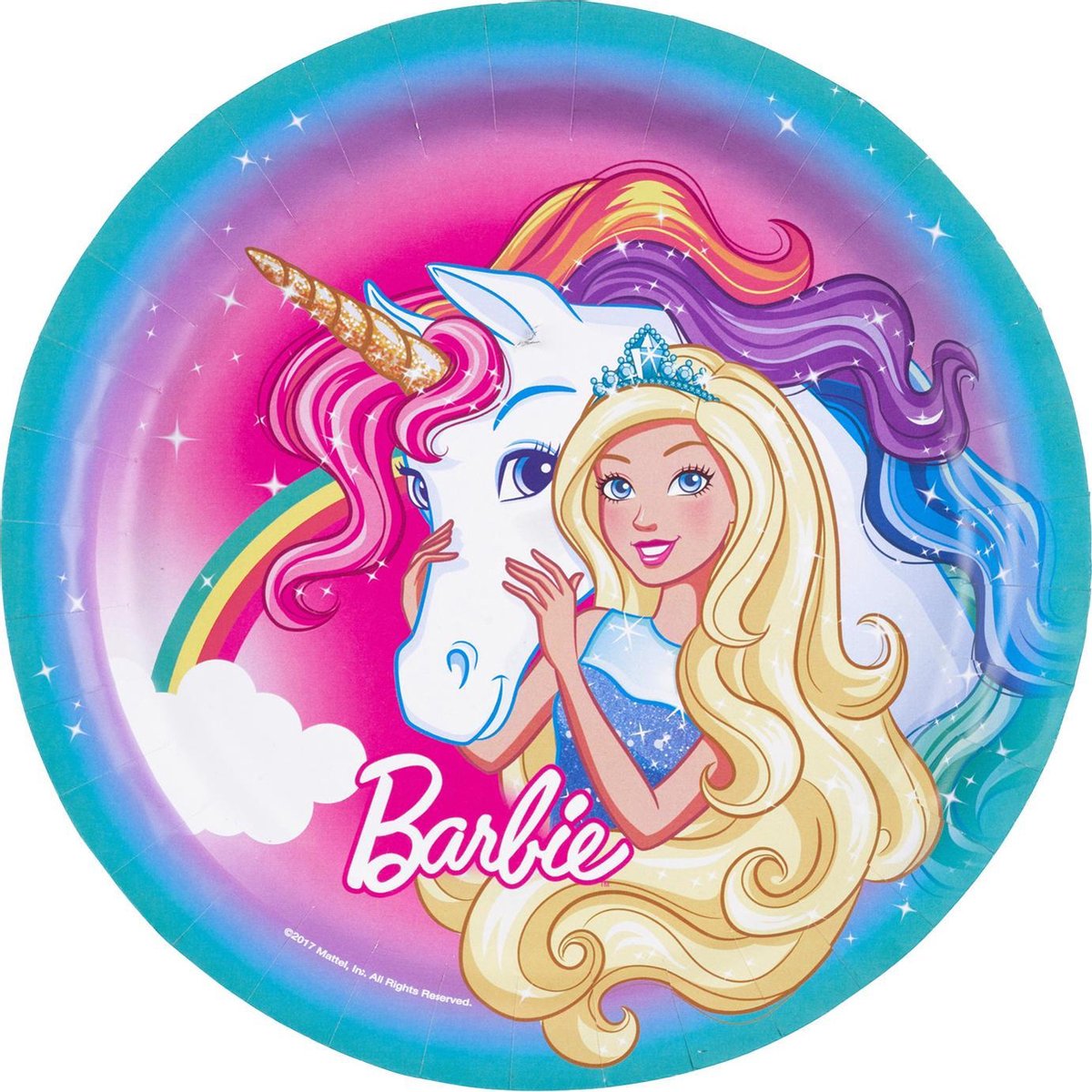 AMSCAN - 8 kartonnen bordjes Barbie Dreamtopia - Decoratie > Borden