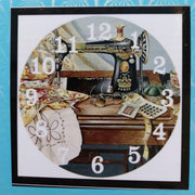 Diamond painting klok - vintage naaimachine