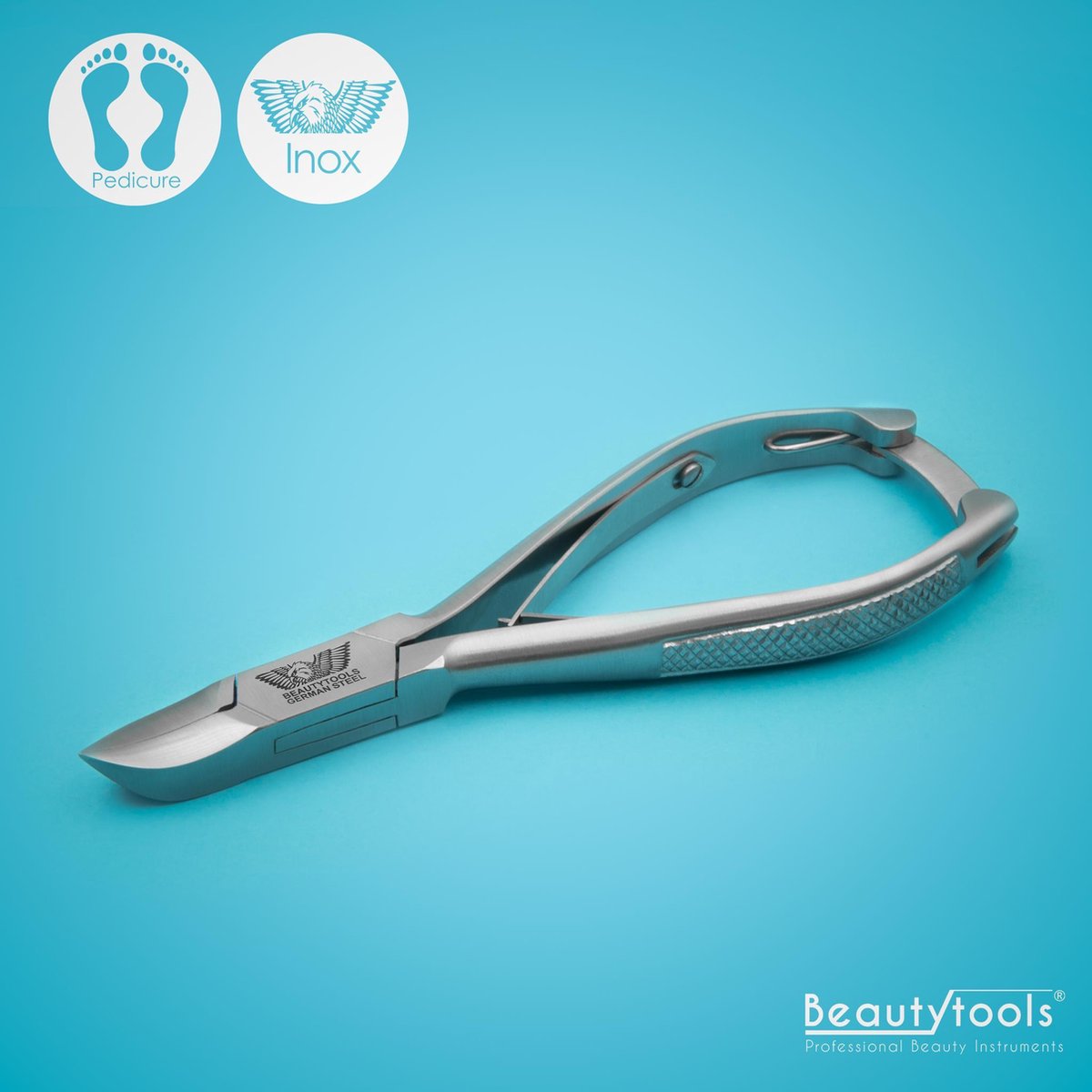 PROMO! BeautyTools INOX Nagelknipper/Nageltang Voor Harde Teennagels Met Spitse Punt Voor Nagelhoekjes - Voor Harde Teennagels – StrongCut - 18 mm Gebogen Bek (NN-0102)