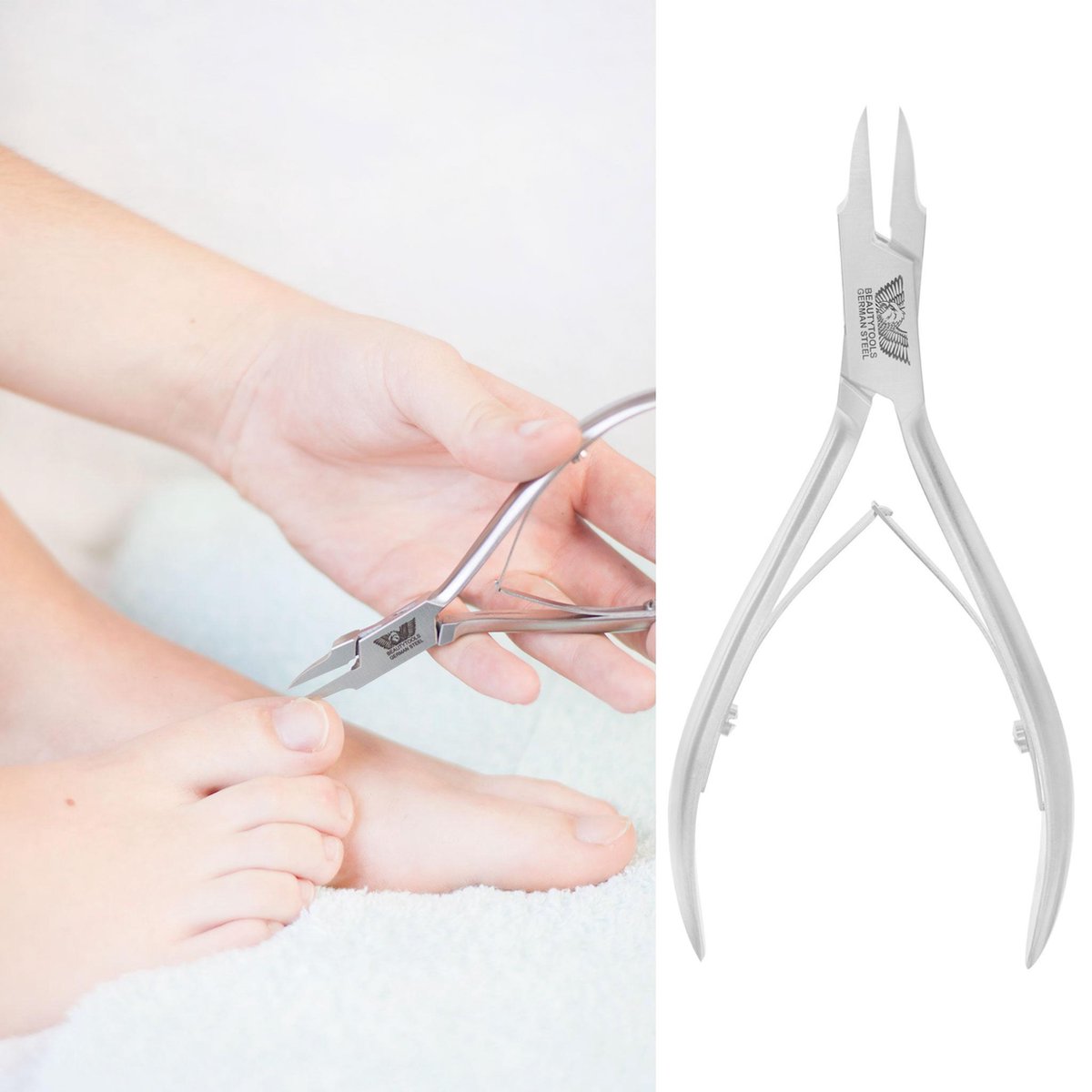 BeautyTools Nagelknipper/INOX Nageltang Speciaal Voor Ingegroeide Nagels - Ingroei Nageltang - Zeer Spitse Bek Voor het behandelen van Ingegroeide Teennagels - 16 mm (NN-0140)