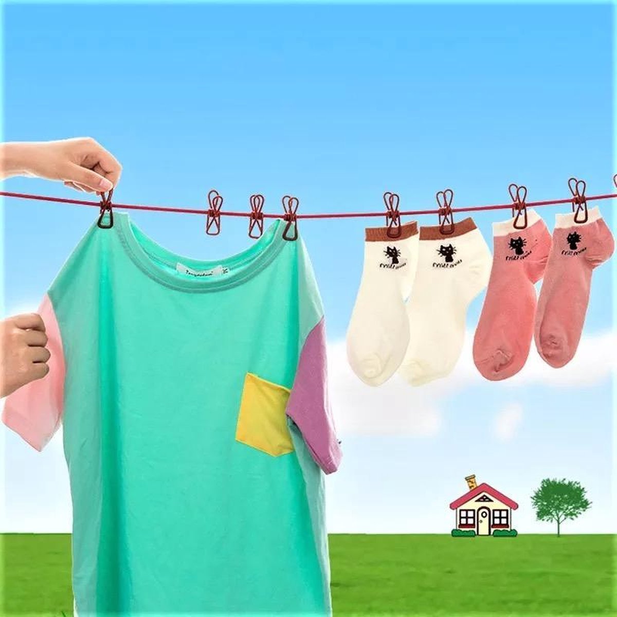 Flexibele outdoor waslijn 180cm - 350cm | Pride Kings®